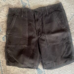 Outerknown Mens 12-Wale Corduroy Utility Shorts Organic Cotton Grey Black 32